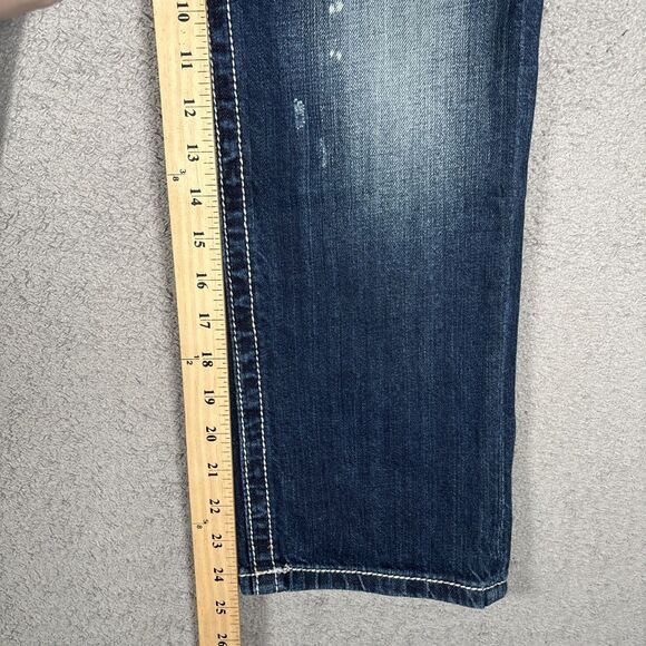 Rock Revival Emilie Boyfriend Jeans Women’s Size 27 Embellished Whiskers Fade - Picture 11 of 14